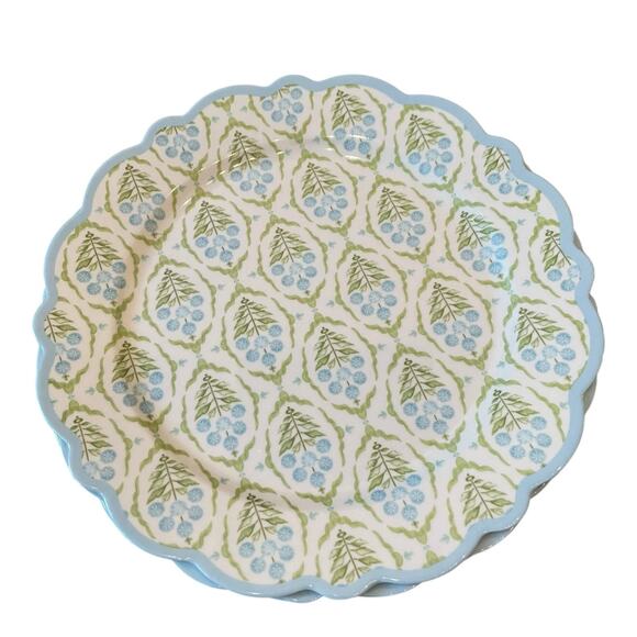 Lillian August French Farmhouse Floral Melamine Dinner Set of 8 Blue Green New - Picture 6 of 15